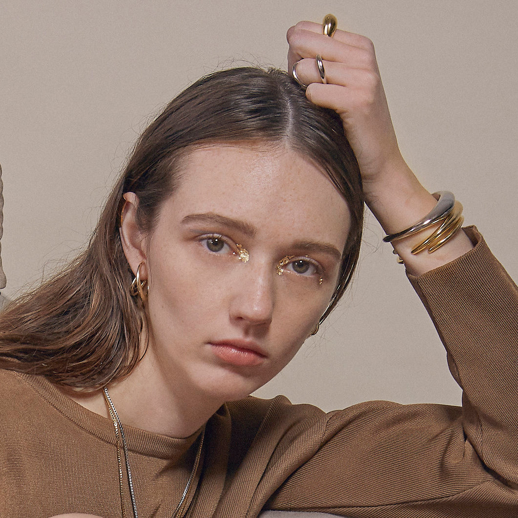 Organic Cuff in Rhodium