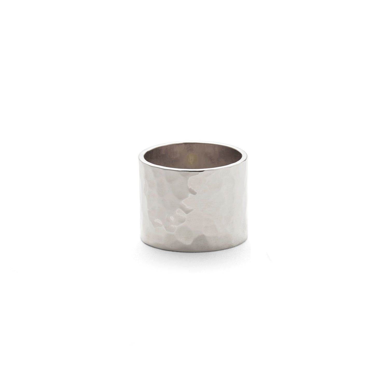 Cigar Hammered Ring in Silver