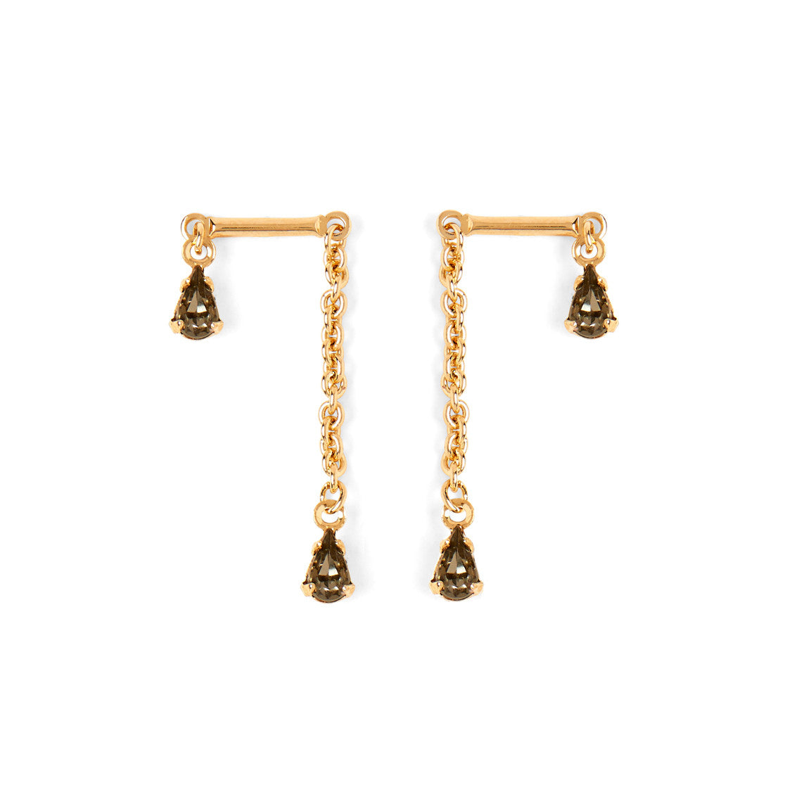 Lady Grey Crystal Bar Earring in Gold