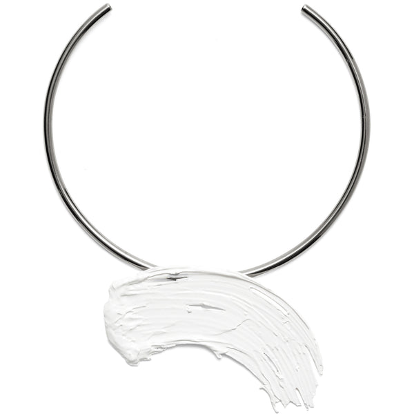 Lady Grey Jewelry Eva Collar in Rhodium and White