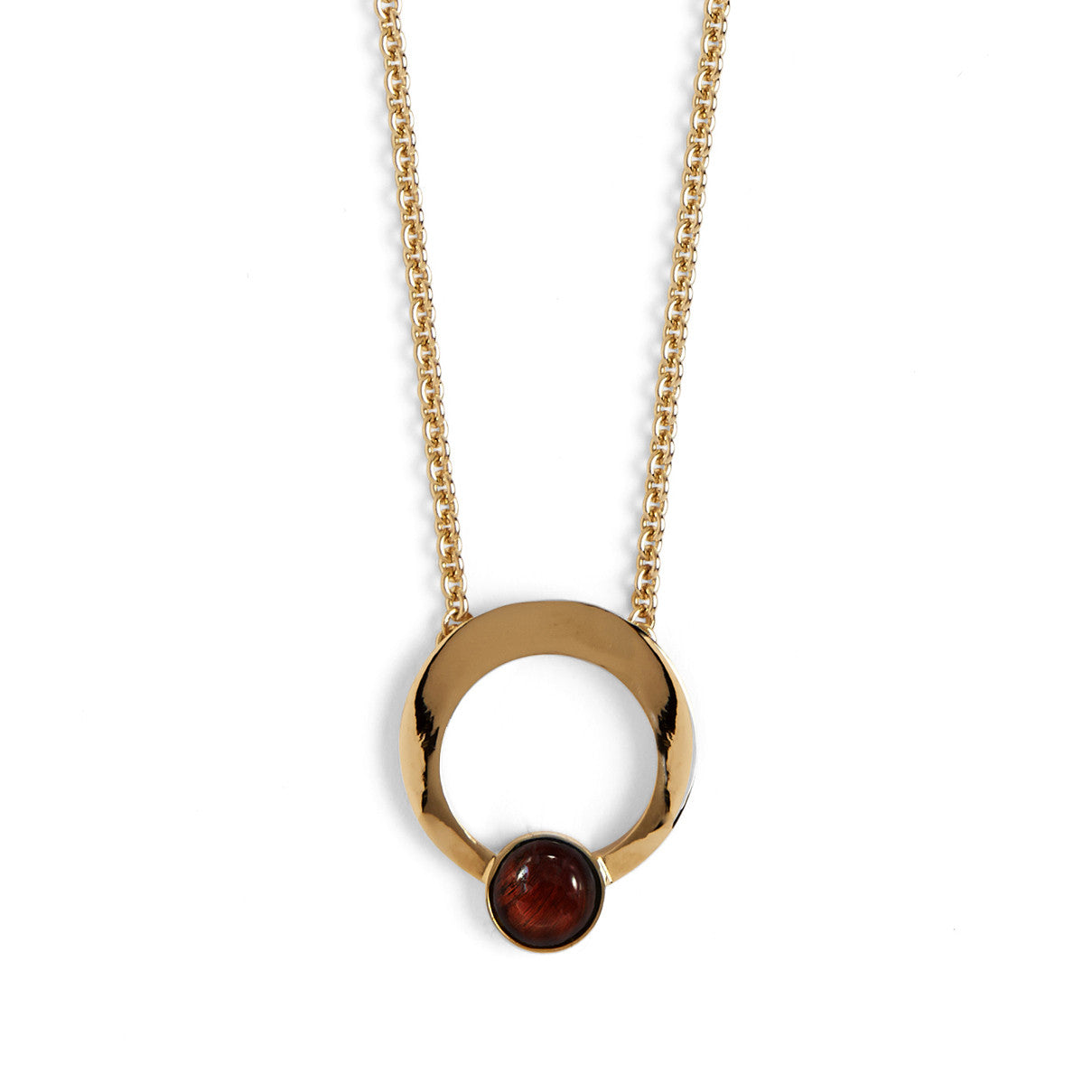 Lady Grey Jewelry Halo Necklace Red Tiger Eye