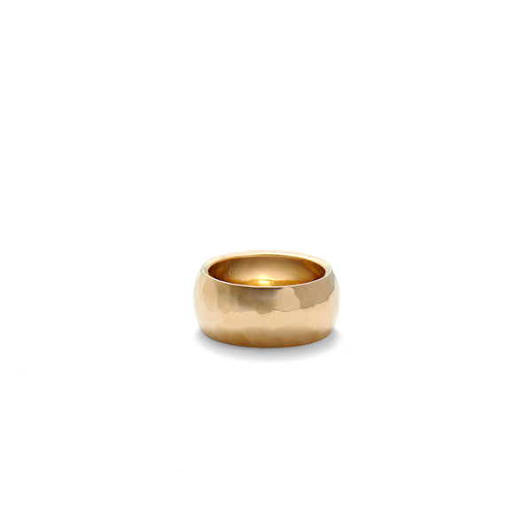 Dome Hammered Ring in Gold