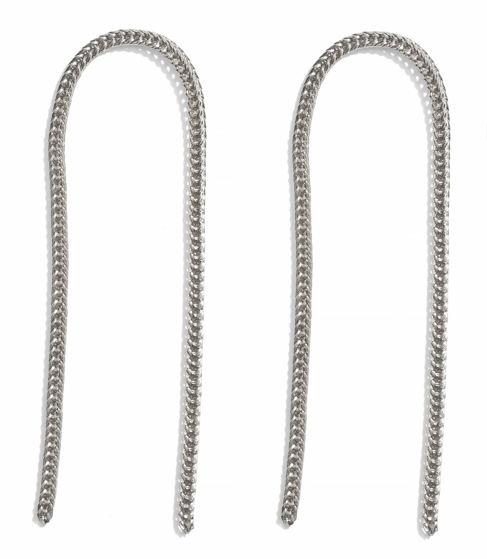 Lady Grey Fox Tail Chain Earring in Silver