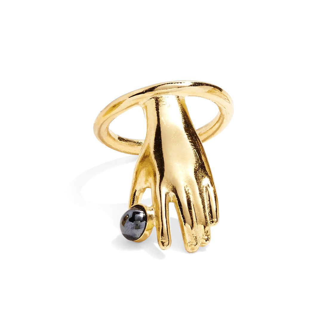 Lady Grey Jewelry Hematite Hand Ring in Gold