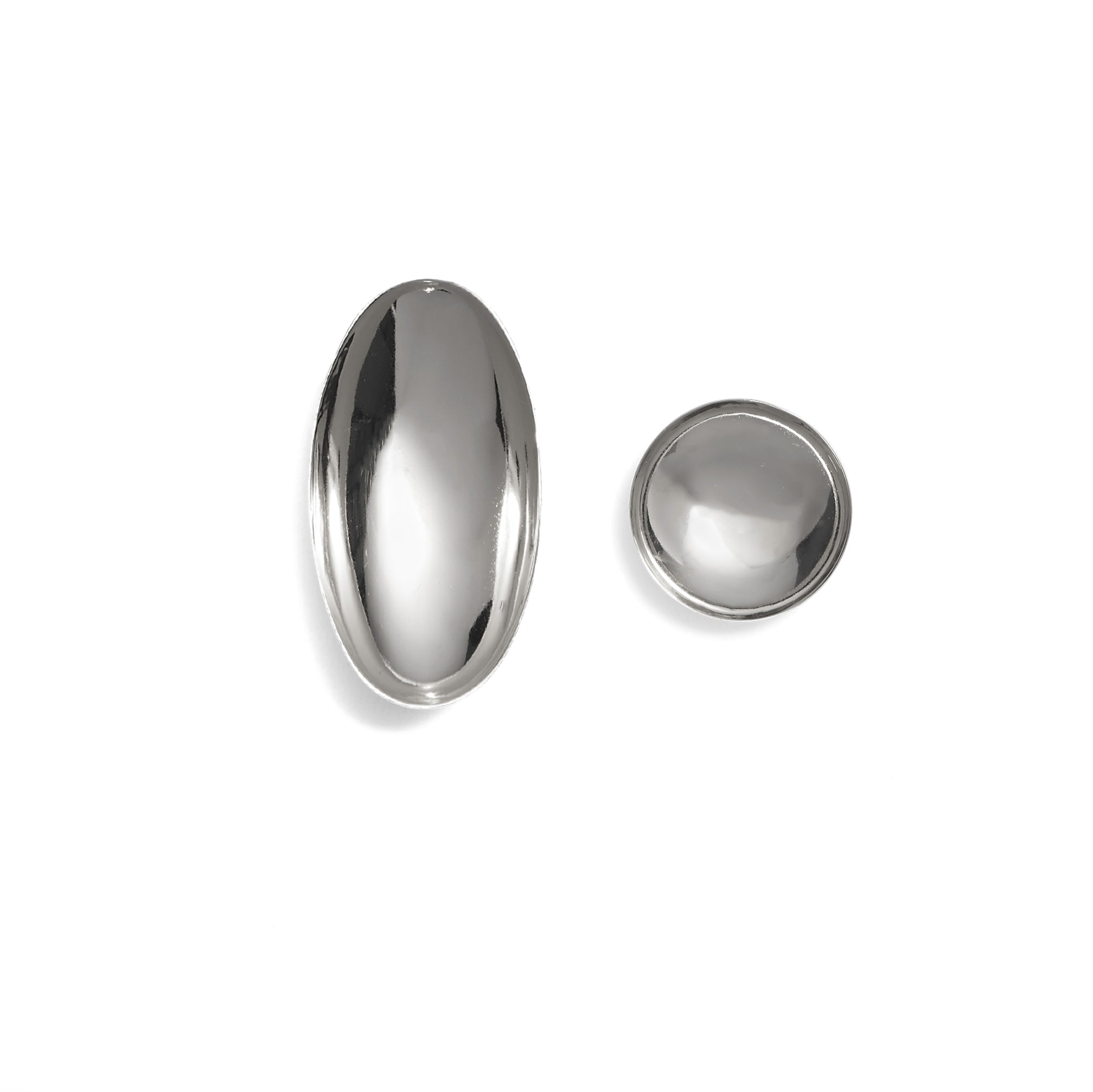 Lady Grey Jewelry Dome Earrings in Rhodium
