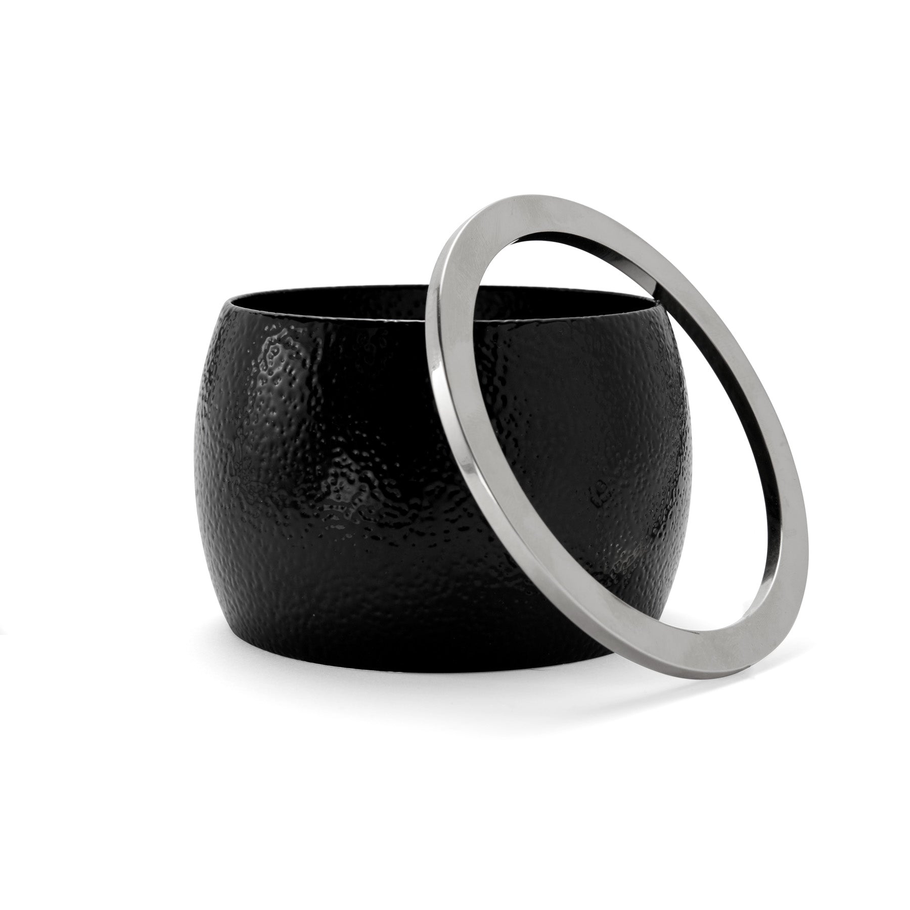 Lady Grey Jewelry Eve Bangle Set in Black Pebble and Rhodium