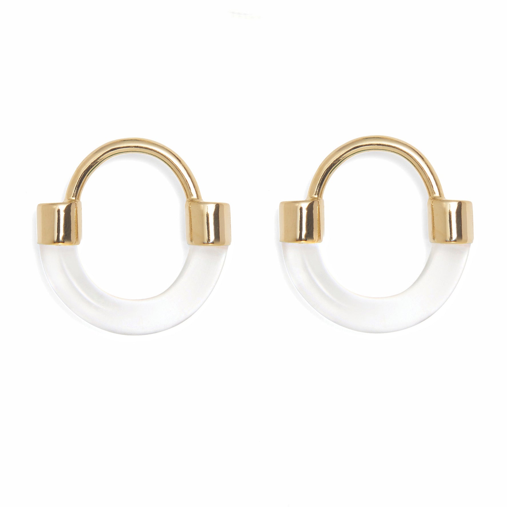 Lady Grey Jewelry Fraction Earring in Gold and Clear