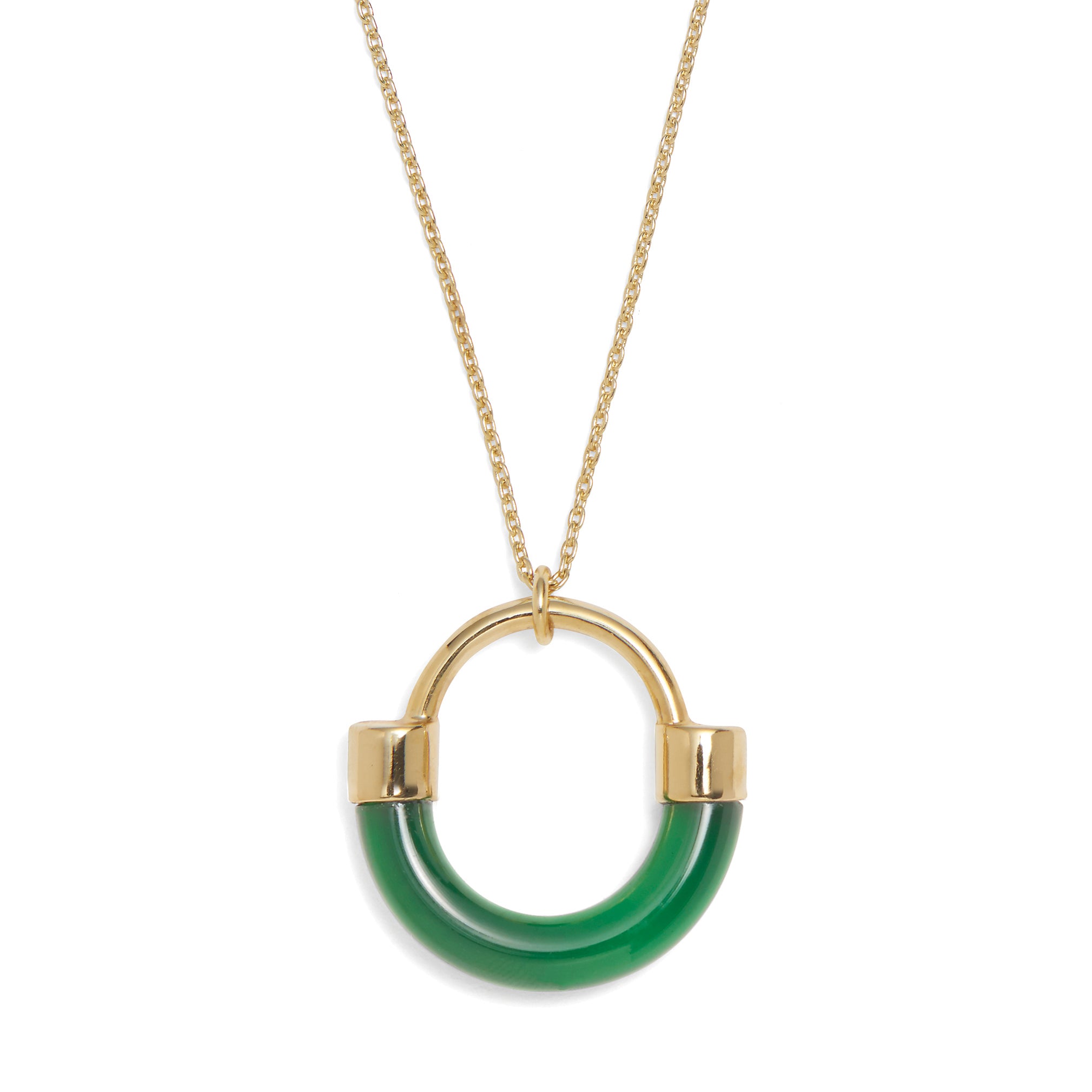 Lady Grey Jewelry Fraction Necklace in Gold and Emerald