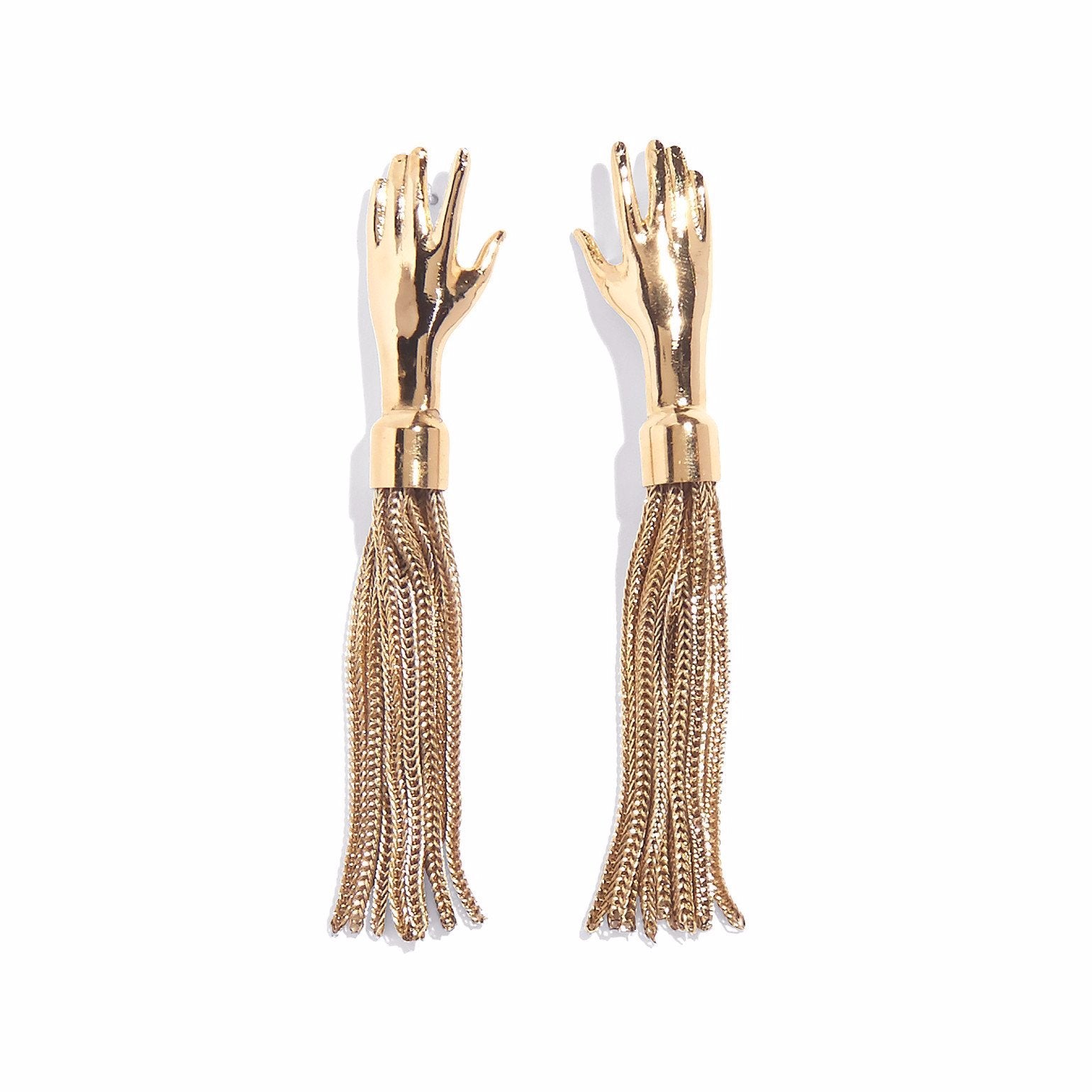 Lady Grey Jewelry Hand Tassel Earring in Gold