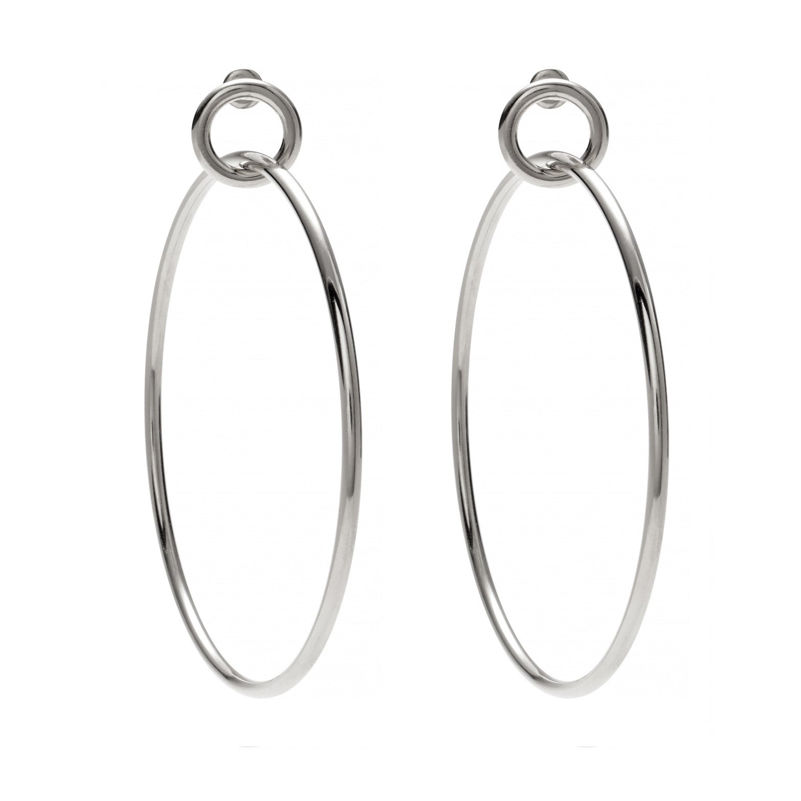 Lady Grey Jewelry Link Hoops in Silver