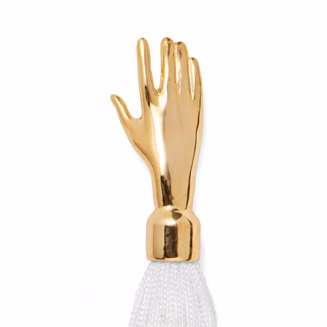 Lady Grey Jewelry Hand Silk Tassel Earring in Gold