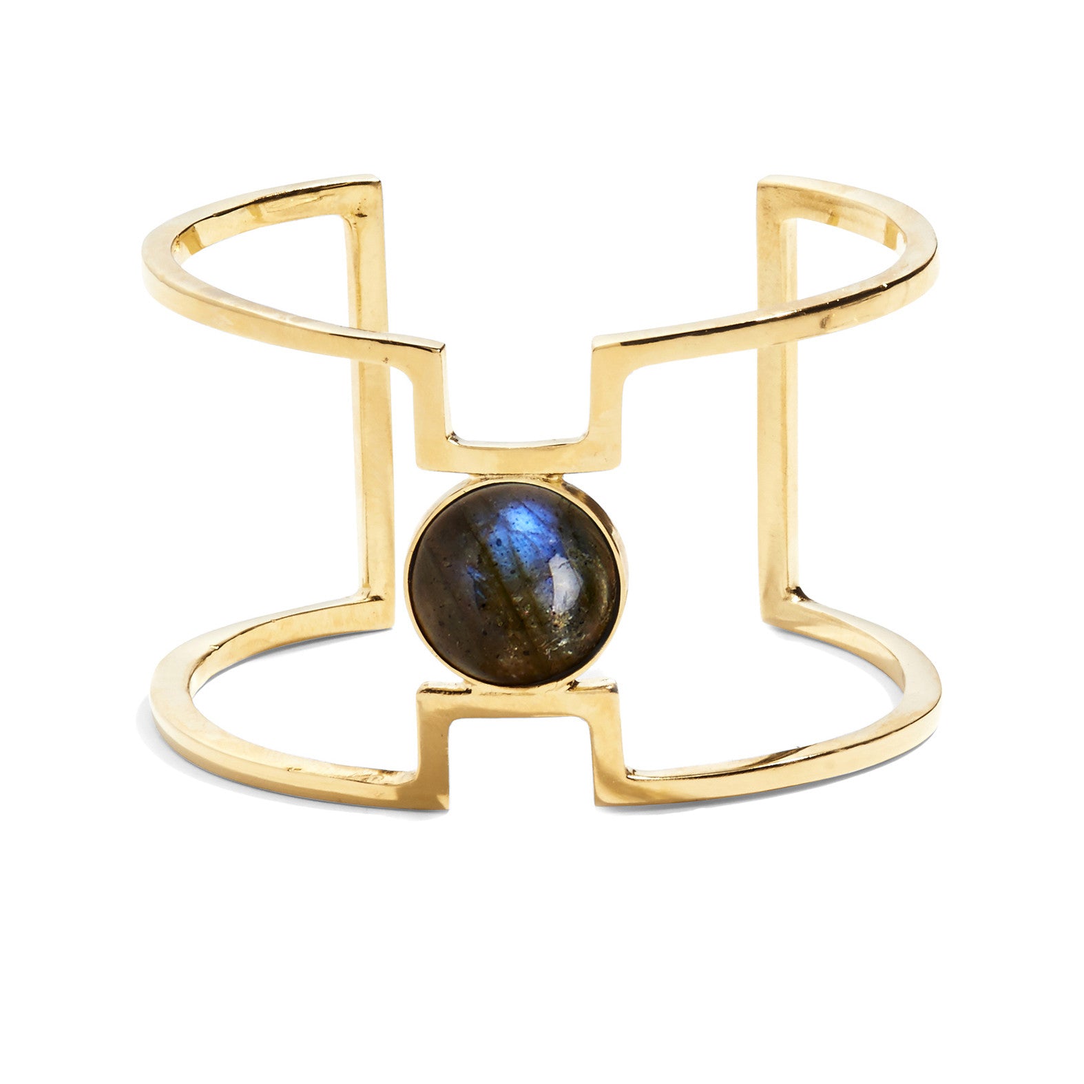 Notch Cuff in Gold with Labradorite