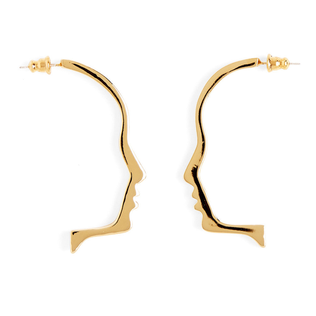 Lady Grey Silhouette Earring in Gold