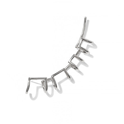 Lady Grey Jewelry Cage Ear Cuff in Silver- Left Ear
