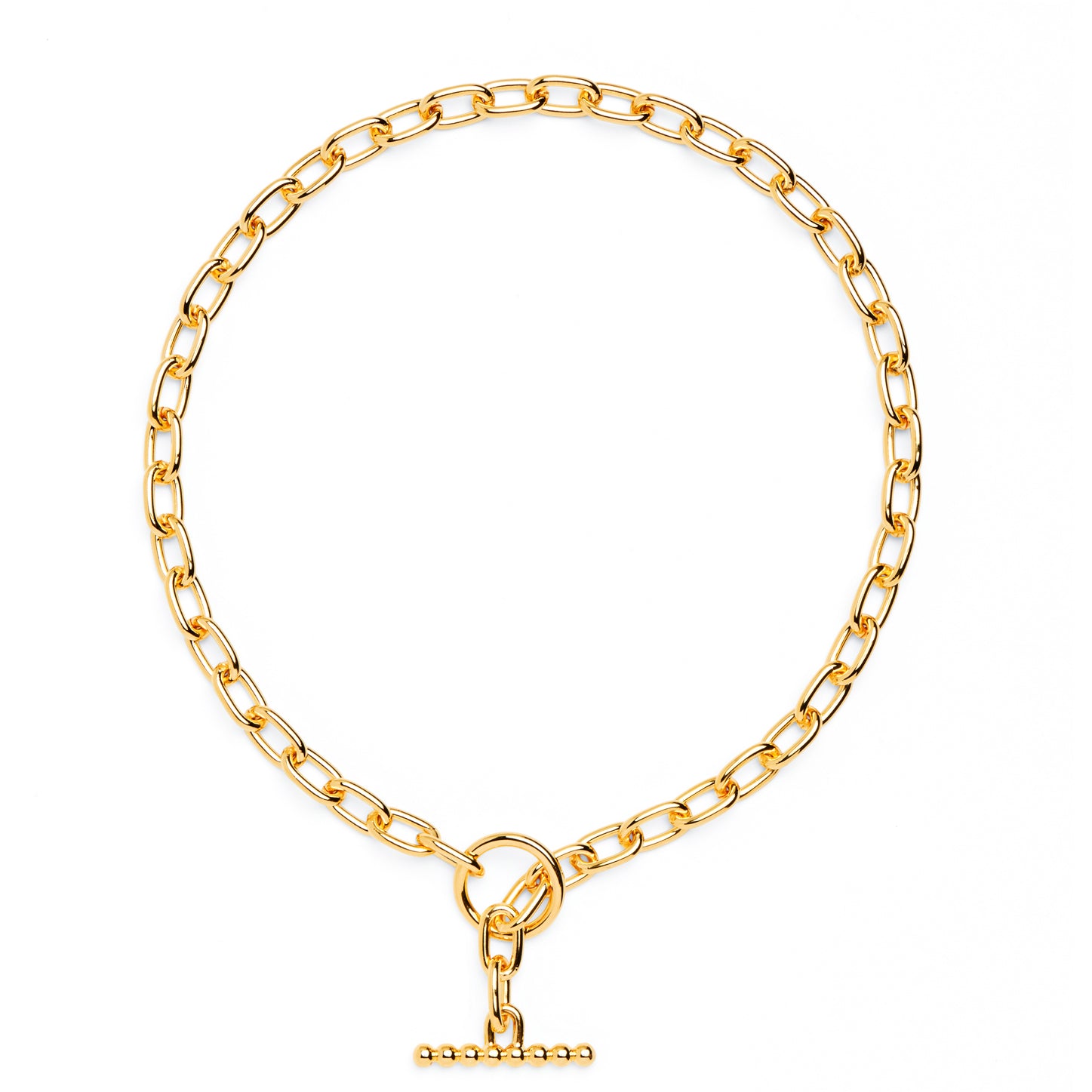 Lady Grey Jewelry Pearled Toggle Necklace in Gold