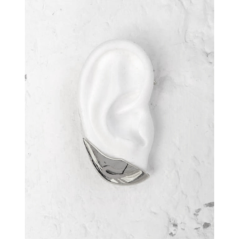 Lady Grey Jewelry Lobe Ear Cuff Silver- Right Ear