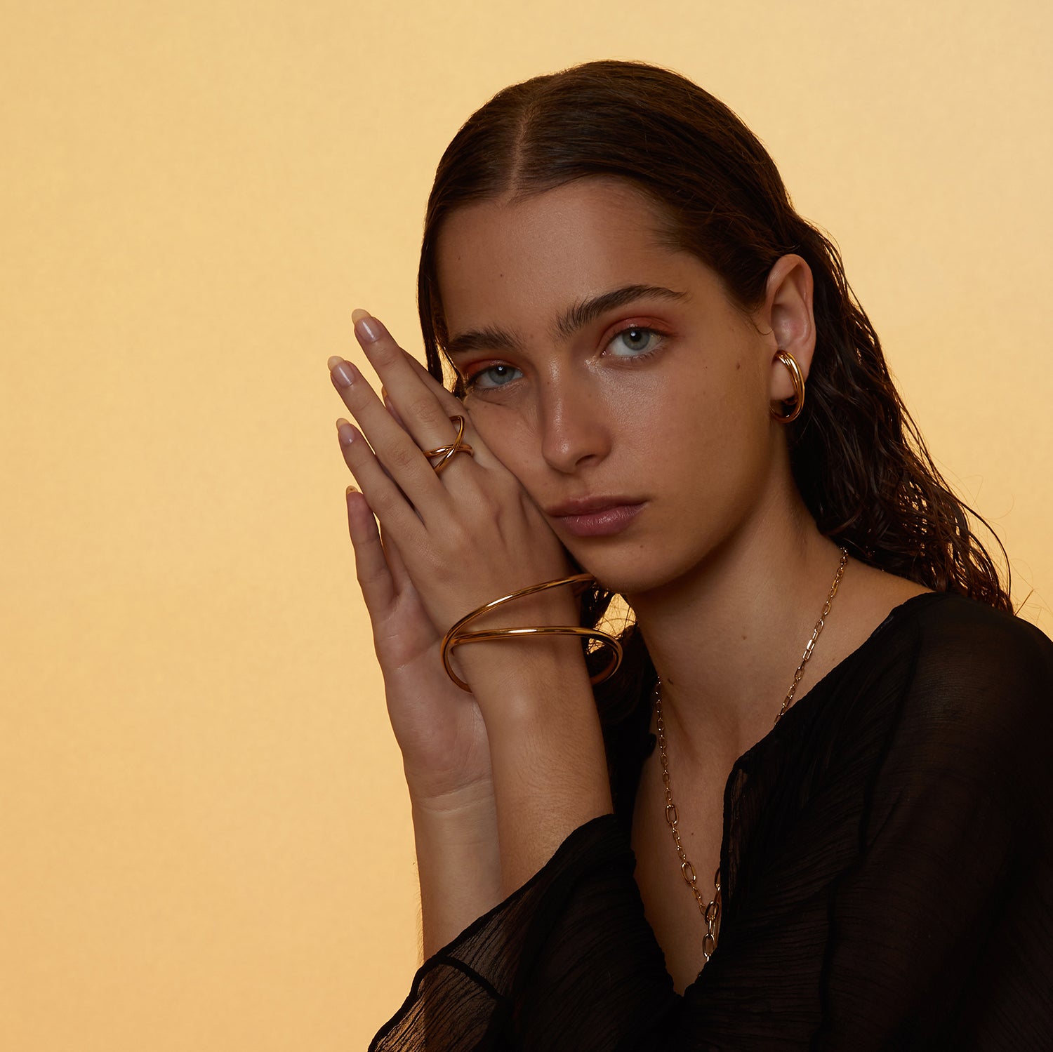 Lady Grey Torque Earring in Gold