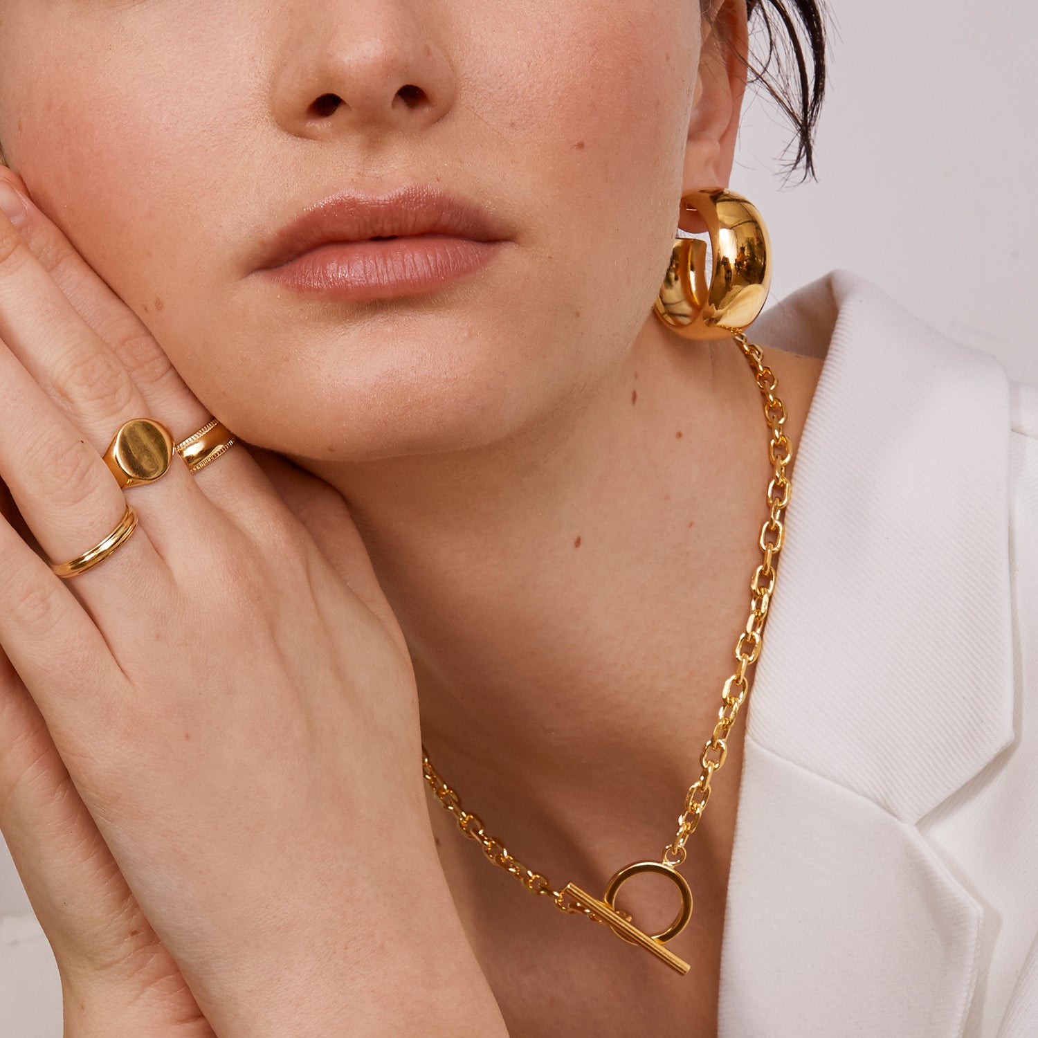 Signature Ring Set in Rhodium