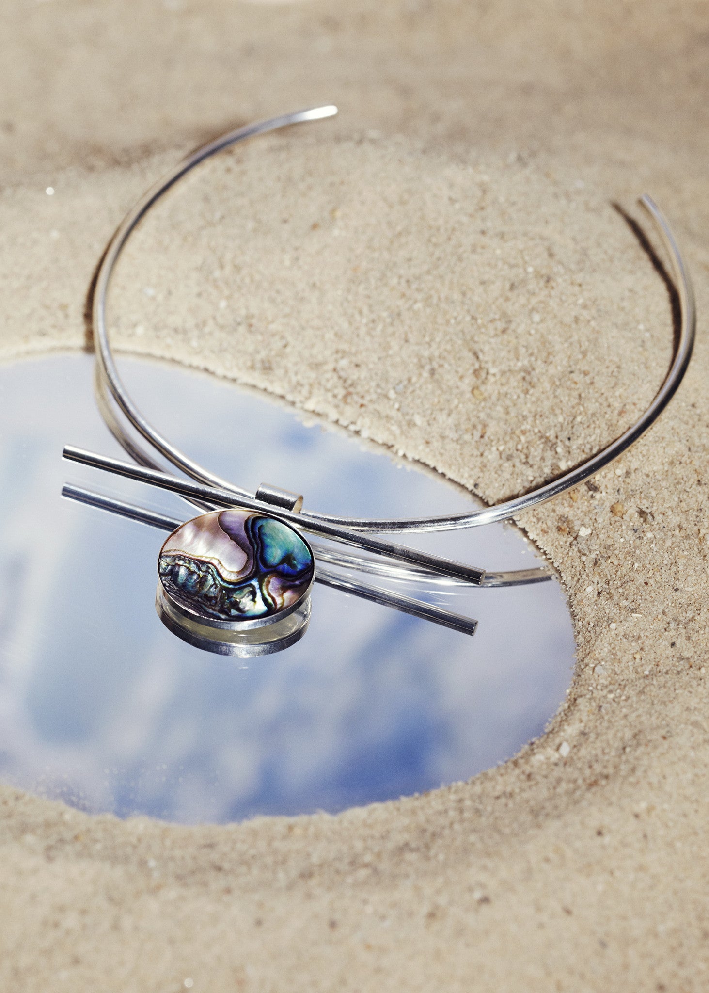 Division Collar in Silver with Abalone