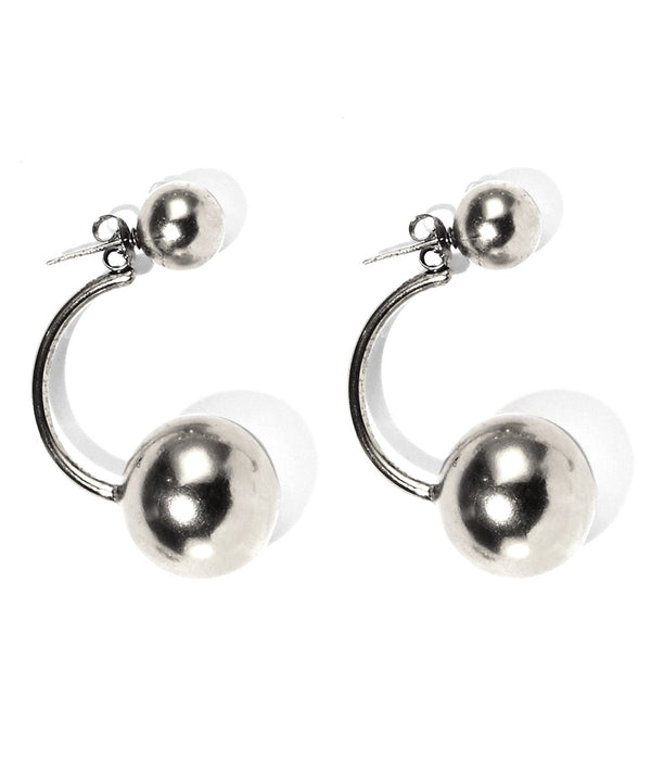 *Double Sphere Earrings in Silver