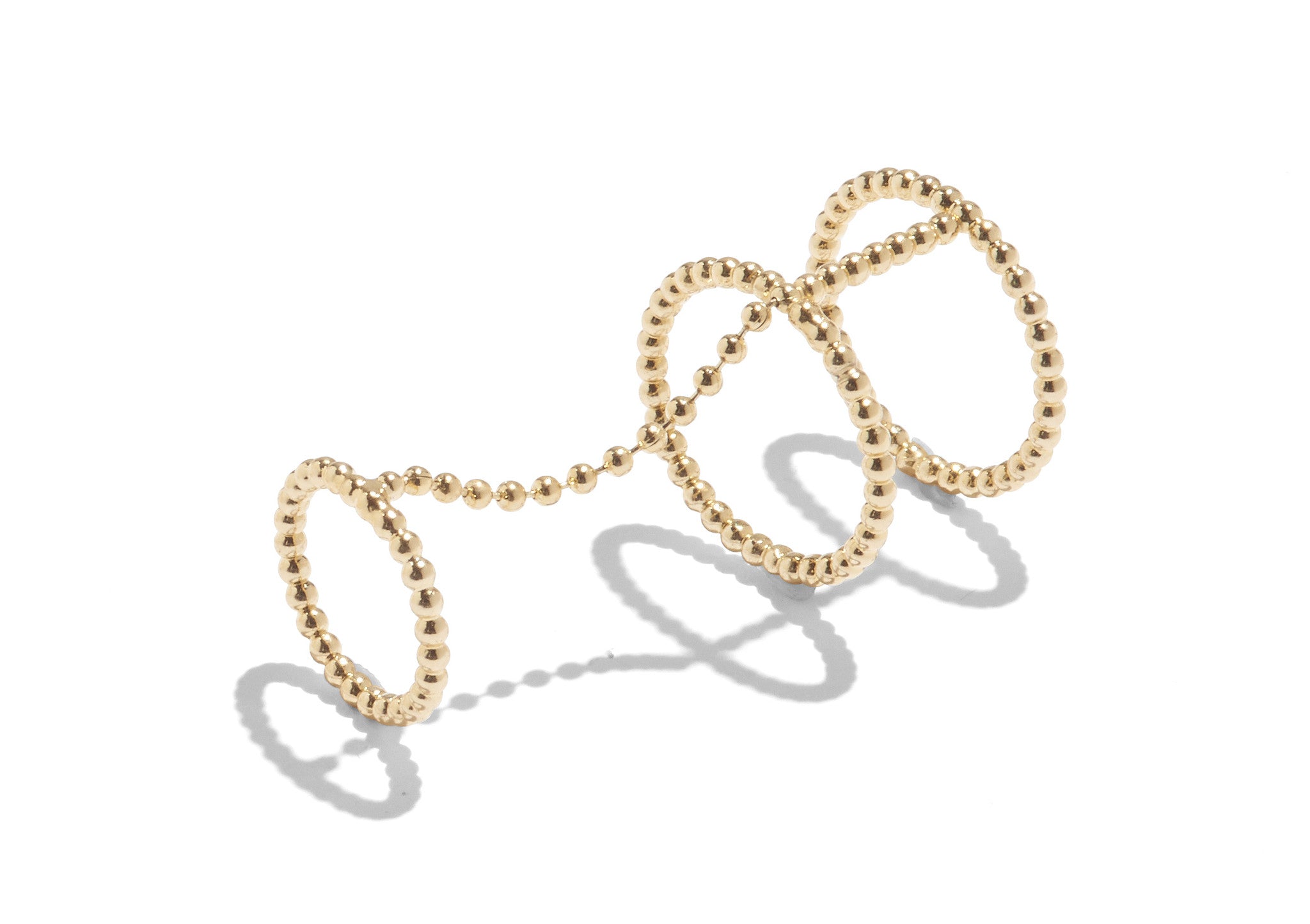 Lady Grey Horizon Ring in Gold Ball chain