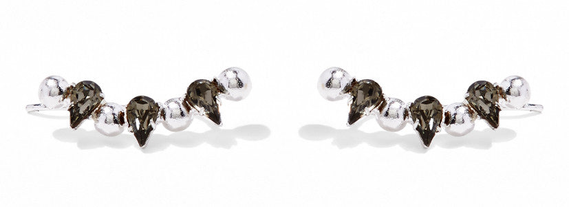 Crystal Ear Crawler in Silver with Swarovski Crystal
