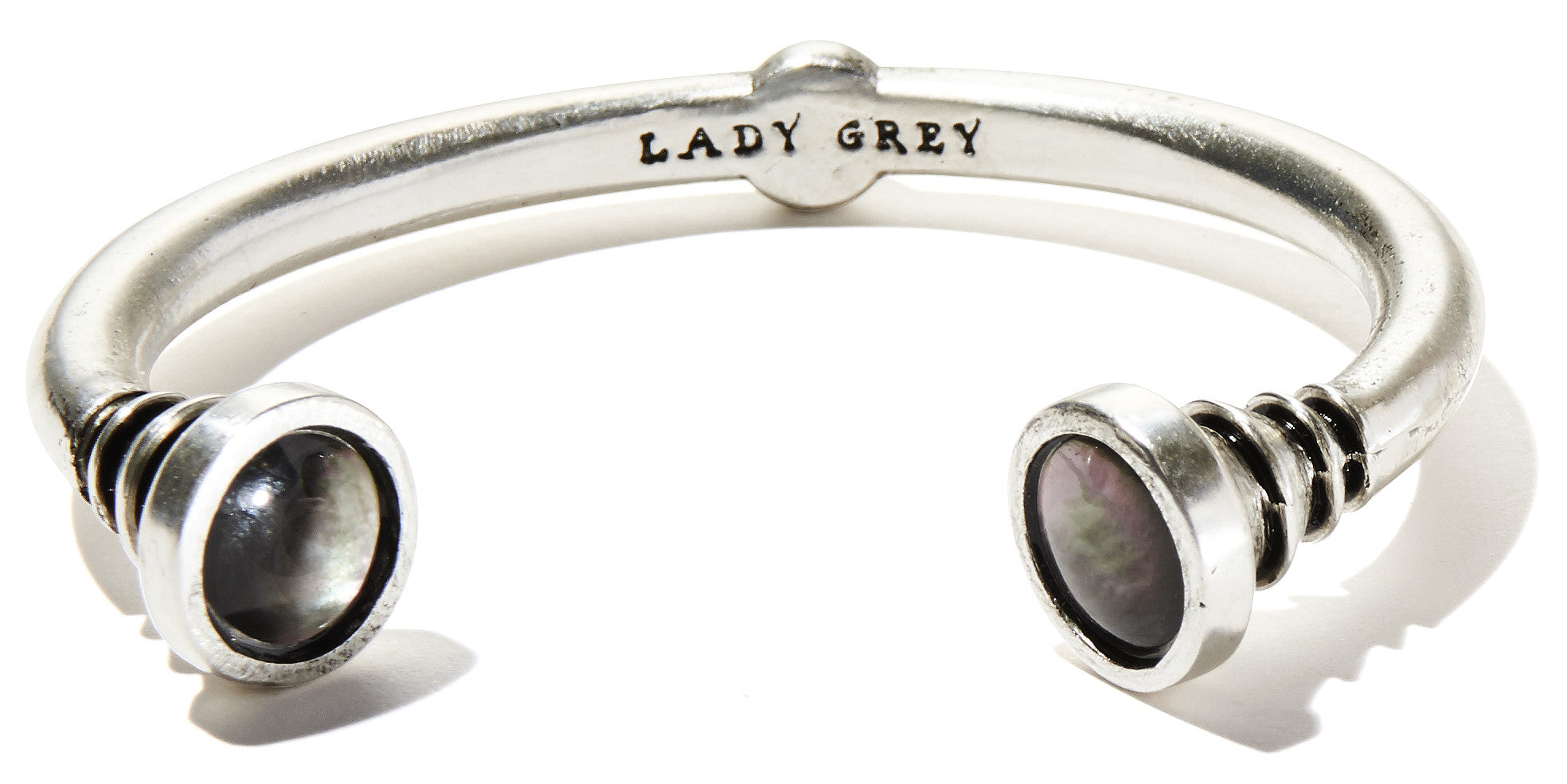 Tidal Bangle in Silver with Mother of Pearl