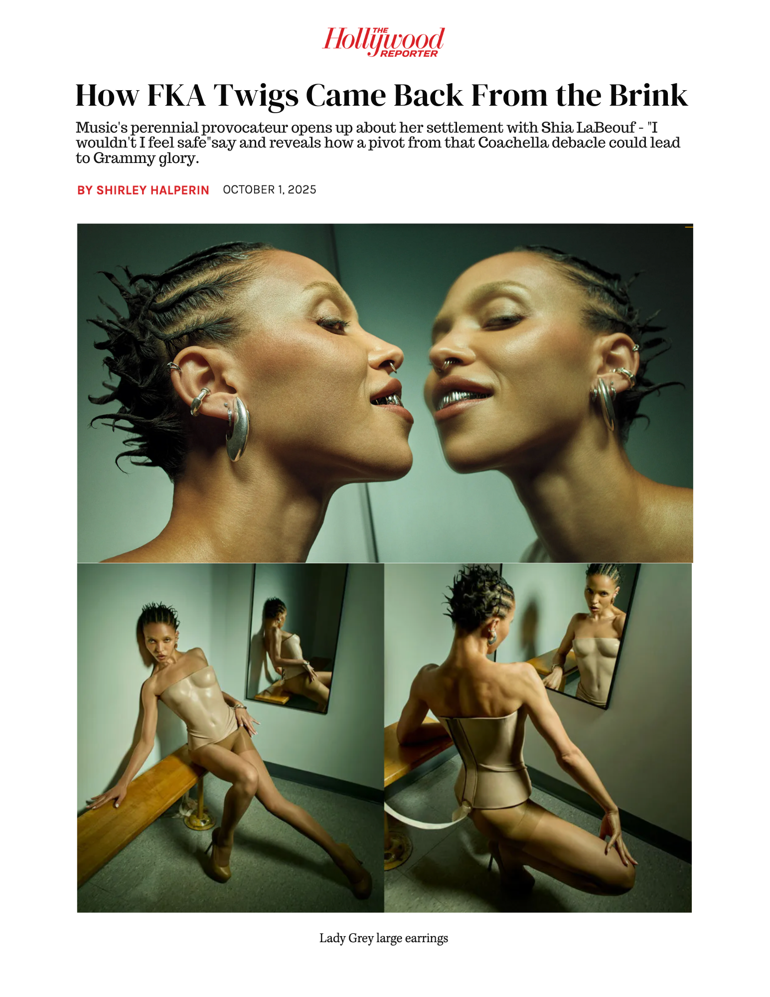 FKA Twigs Wears Lady Grey on HollywoodReporter.com