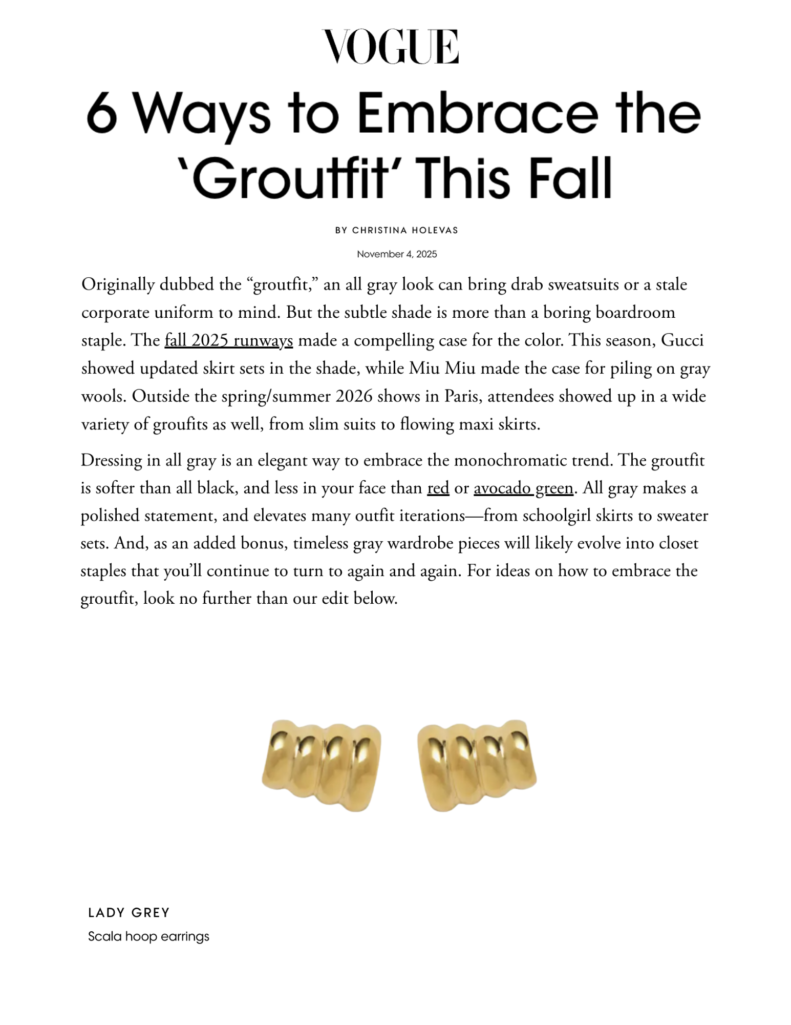 Lady Grey Featured in Vogue