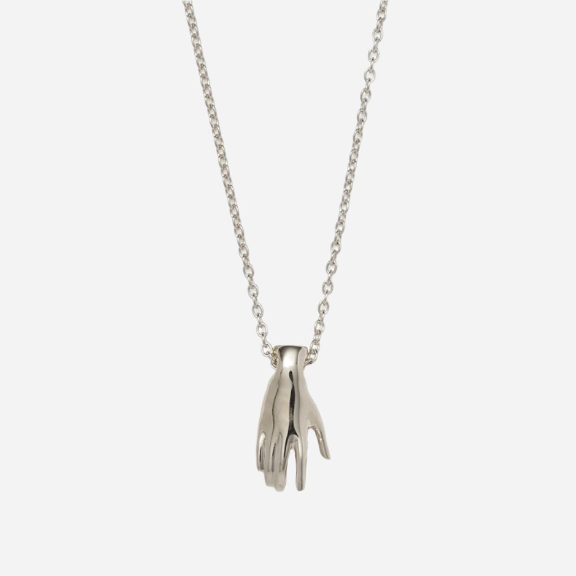 Hand Necklace in Silver