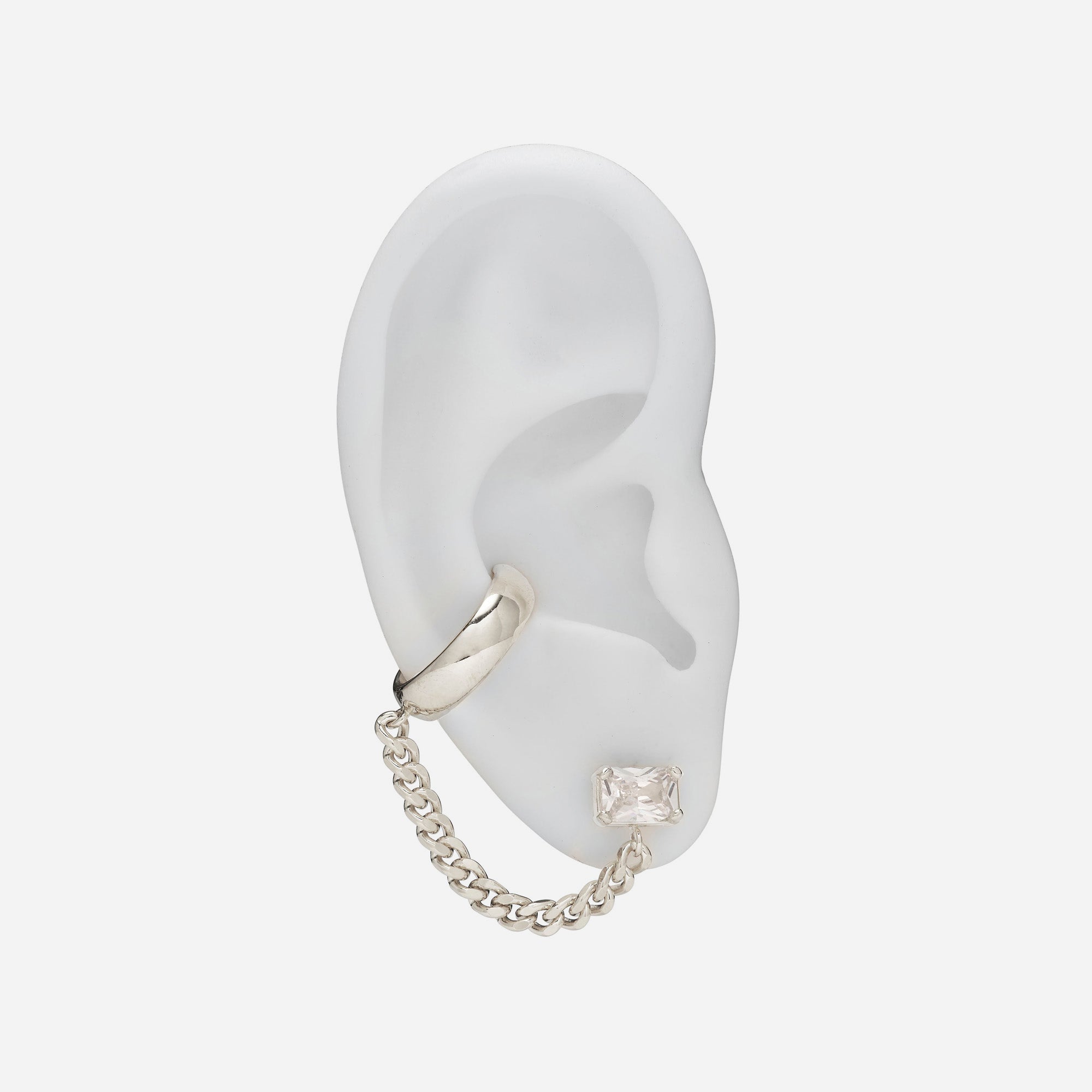 Crystal Tether Earring in Silver