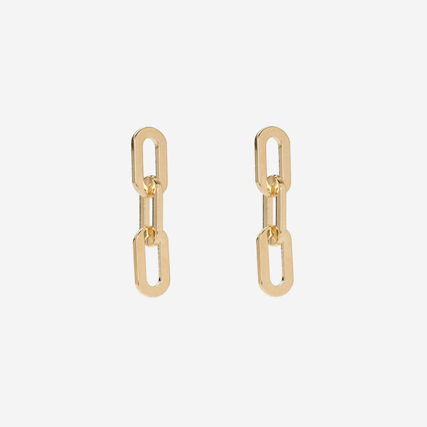 Octagon Chain Earrings in Gold