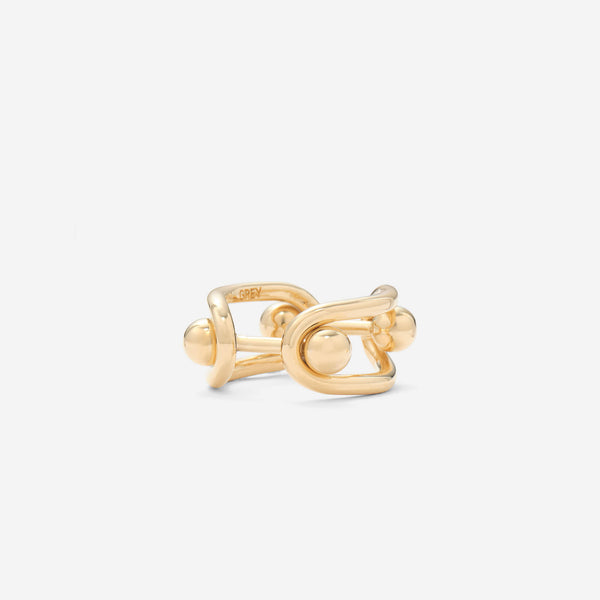 Barbell Link Ring in Gold