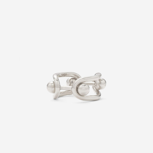 Barbell Link Ring in Silver