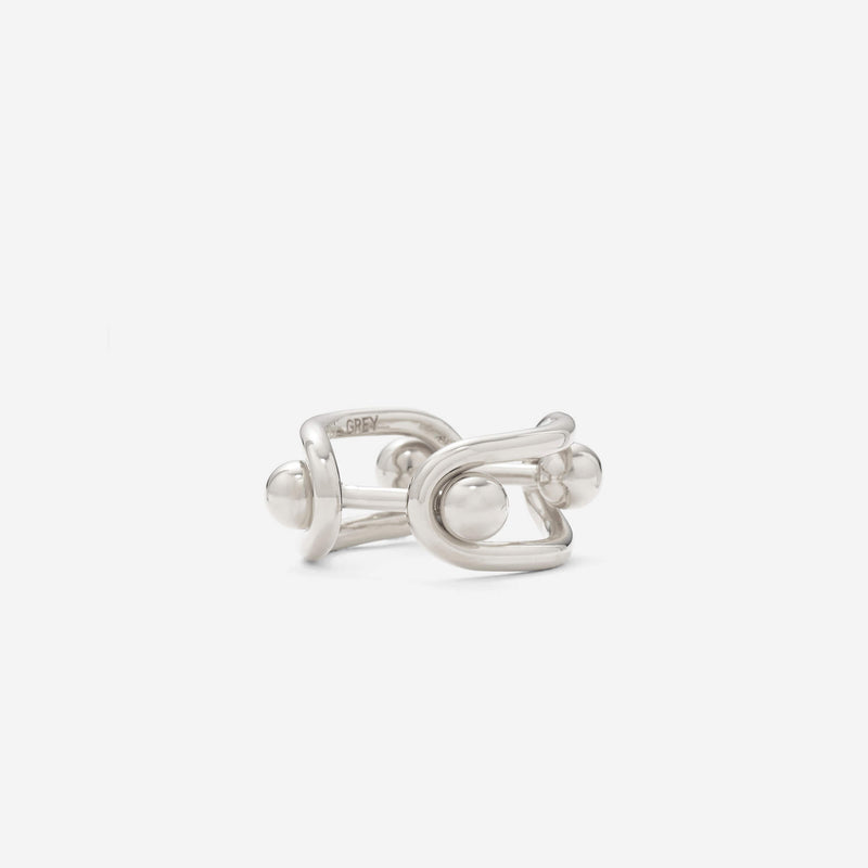Barbell Link Ring in Silver