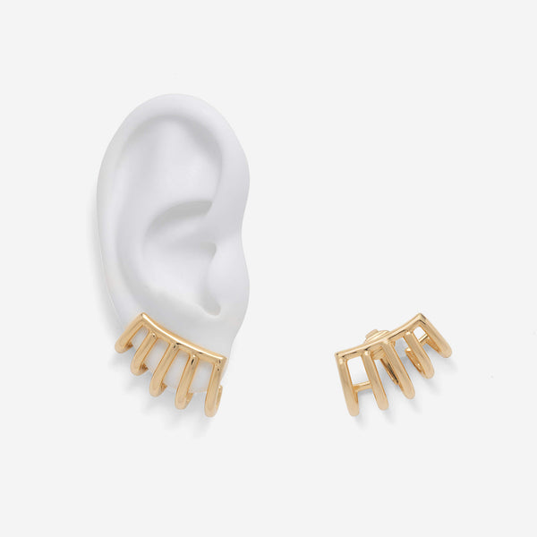 Cage Clip-On Earrings in Gold