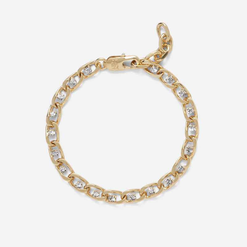 Crystal Chain Bracelet in Gold