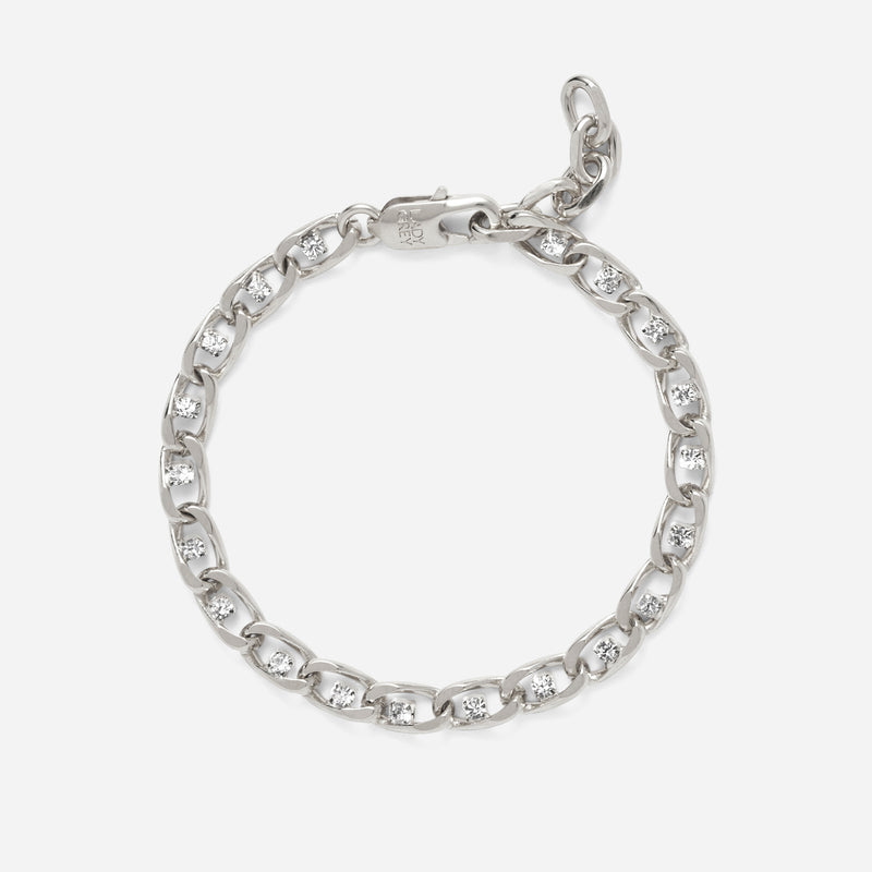 Crystal Chain Bracelet in Silver