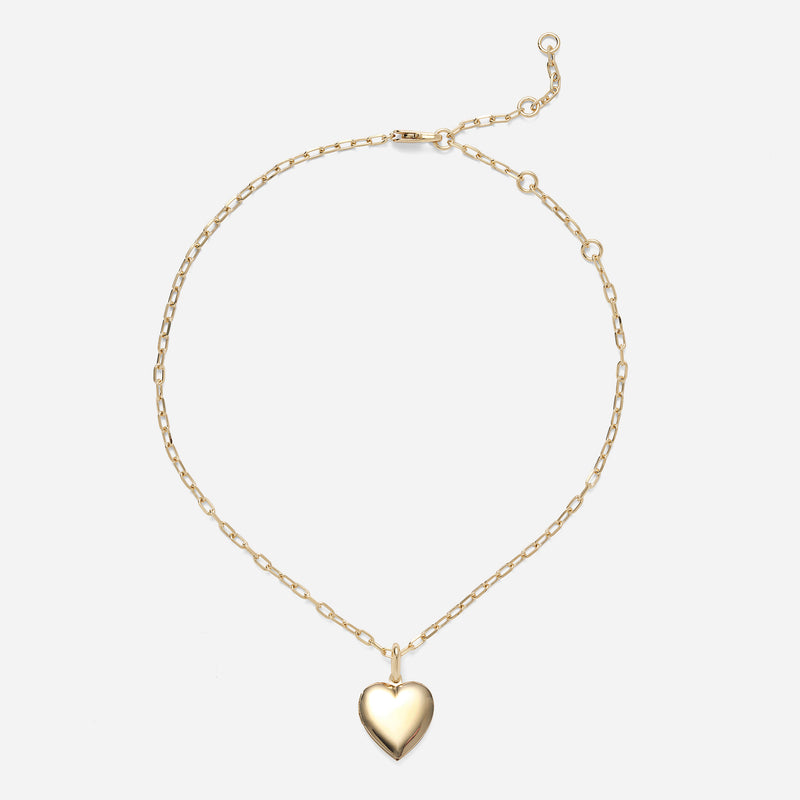 Heart Locket Necklace in Gold