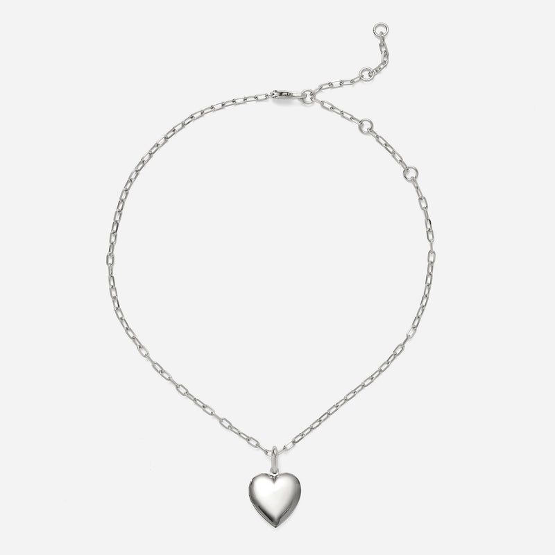 Heart Locket Necklace in Silver