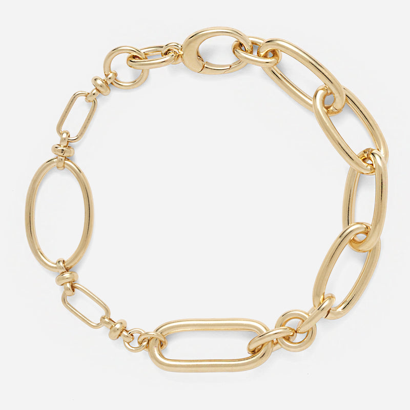 Oval Collage Bracelet in Gold