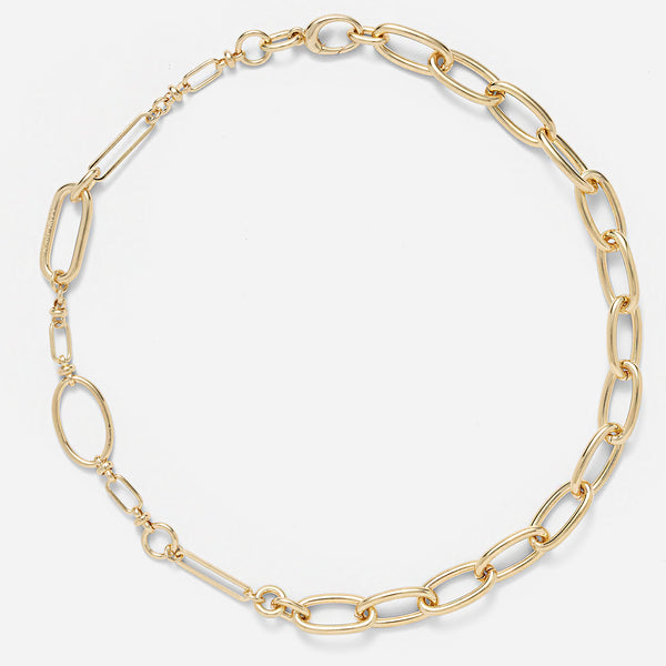 Oval Collage Necklace in Gold