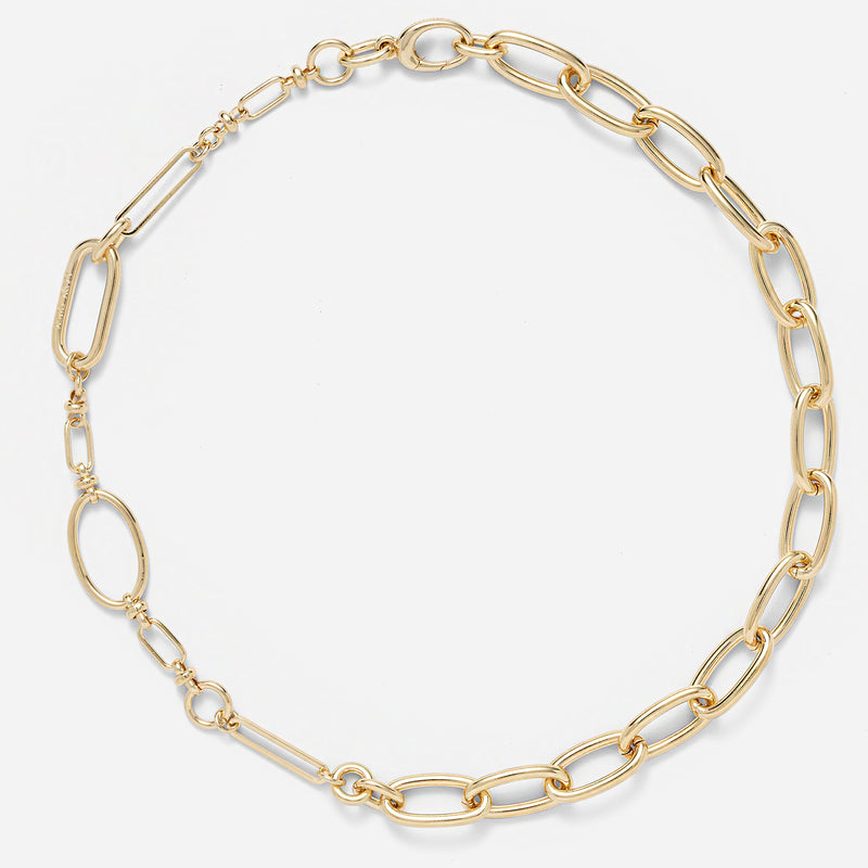 Oval Collage Necklace in Gold