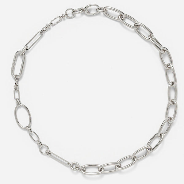 Oval Collage Necklace in Silver