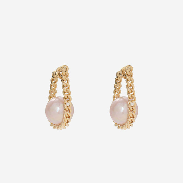 Pearl Cradle Earrings in Gold