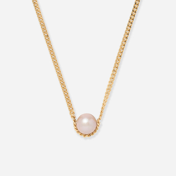 Pearl Cradle Necklace in Gold