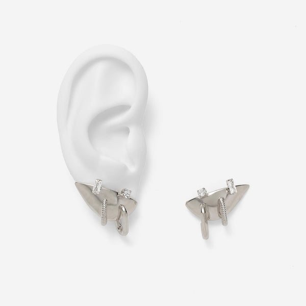 Pierced Lobe Earrings in Silver