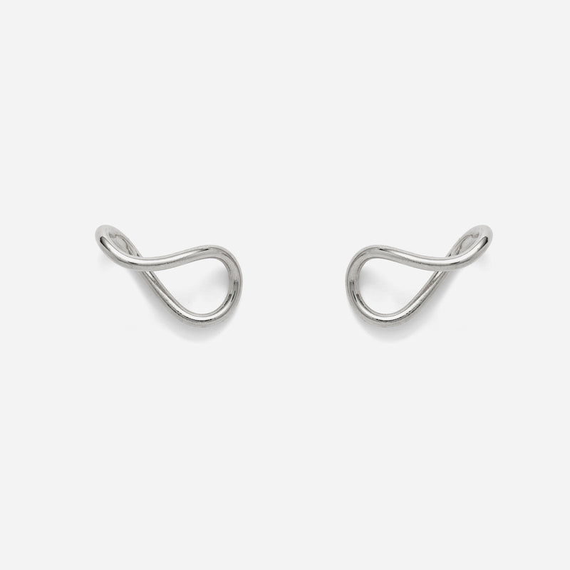 Twisted Lobe Earrings in Silver