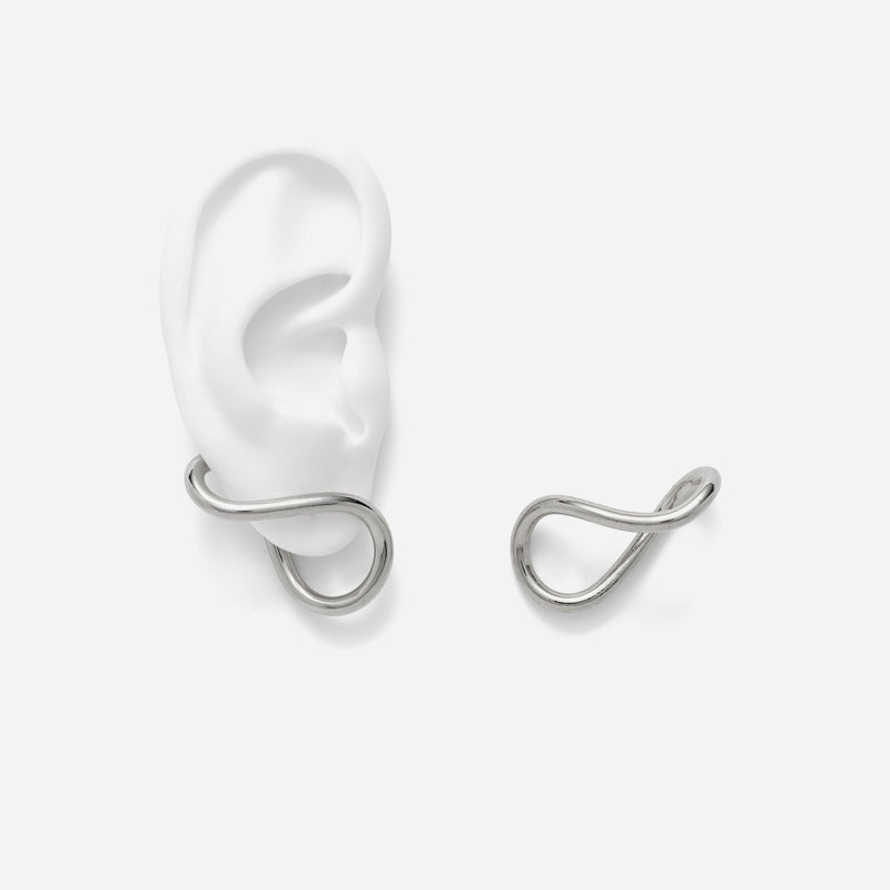Twisted Lobe Earring in Silver