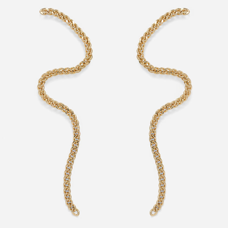 Wave Chain Earrings in Gold